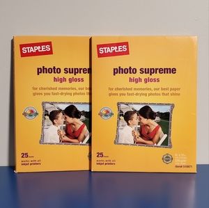2pk. Staples Photo Supreme High Gloss Paper